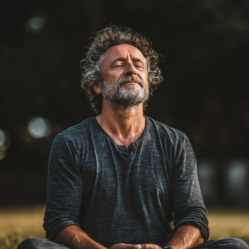 Опитен йога инструктор с възрастни практикуващи